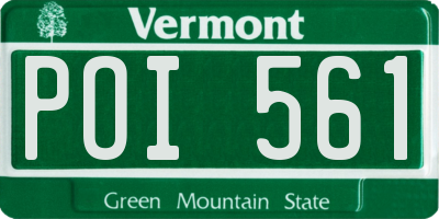VT license plate POI561