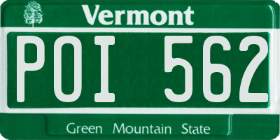VT license plate POI562