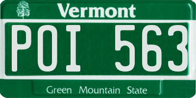 VT license plate POI563
