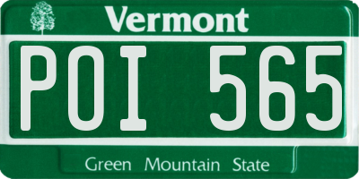 VT license plate POI565
