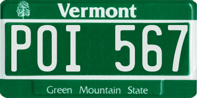 VT license plate POI567