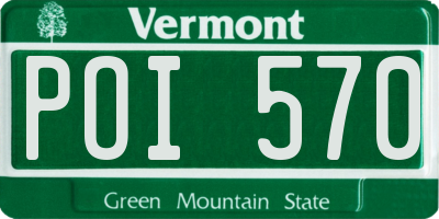 VT license plate POI570