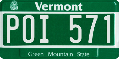 VT license plate POI571