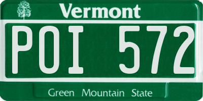 VT license plate POI572