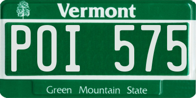 VT license plate POI575