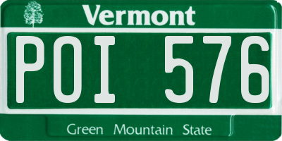VT license plate POI576
