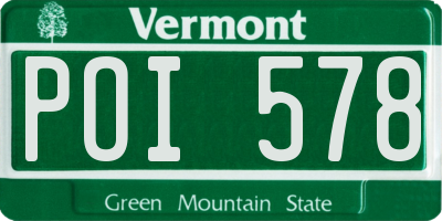 VT license plate POI578