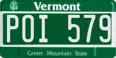 VT license plate POI579