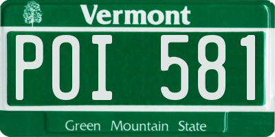 VT license plate POI581