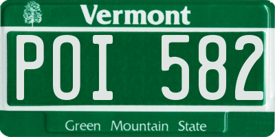 VT license plate POI582
