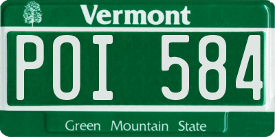 VT license plate POI584