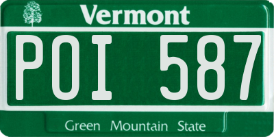 VT license plate POI587