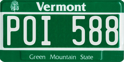 VT license plate POI588