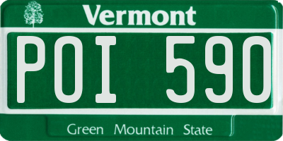 VT license plate POI590