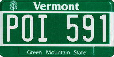 VT license plate POI591