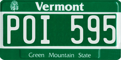 VT license plate POI595