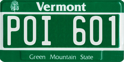 VT license plate POI601
