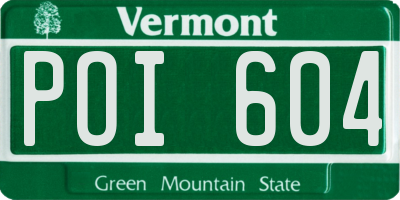 VT license plate POI604