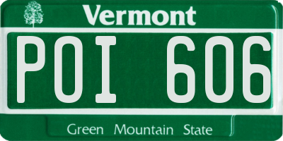 VT license plate POI606