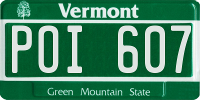 VT license plate POI607
