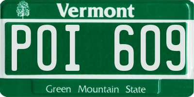 VT license plate POI609
