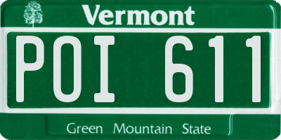 VT license plate POI611