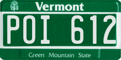 VT license plate POI612