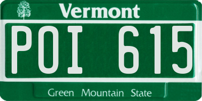 VT license plate POI615