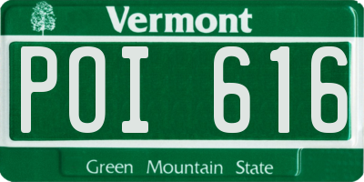 VT license plate POI616