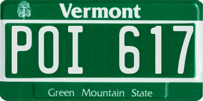 VT license plate POI617