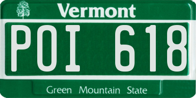 VT license plate POI618