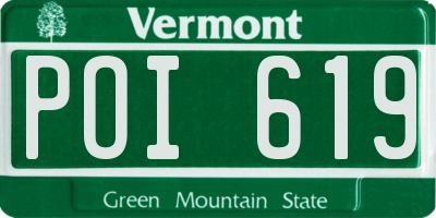 VT license plate POI619
