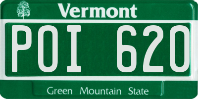 VT license plate POI620