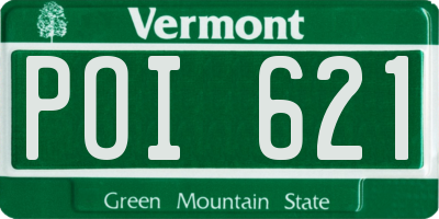 VT license plate POI621