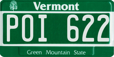 VT license plate POI622
