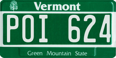 VT license plate POI624