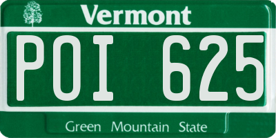 VT license plate POI625