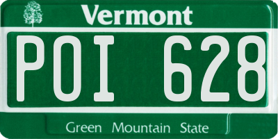 VT license plate POI628