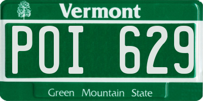 VT license plate POI629