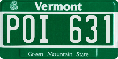 VT license plate POI631