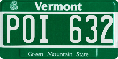 VT license plate POI632