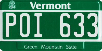 VT license plate POI633