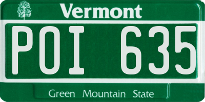 VT license plate POI635