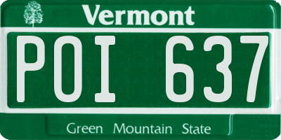 VT license plate POI637