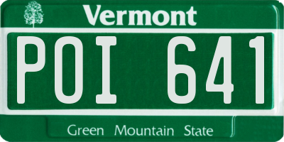 VT license plate POI641