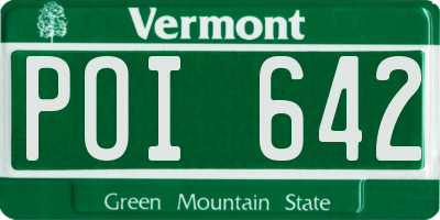 VT license plate POI642