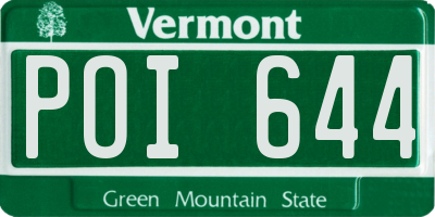 VT license plate POI644