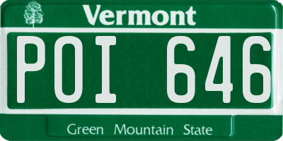 VT license plate POI646