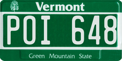 VT license plate POI648