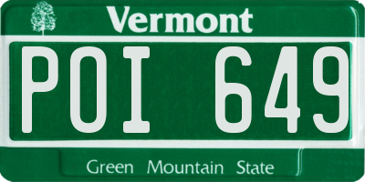 VT license plate POI649